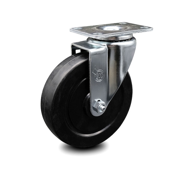 Service Caster 5 Inch Soft Rubber Wheel Swivel Top Plate Caster SCC-20S514-SRS - main